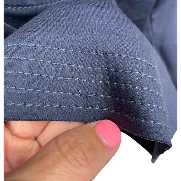 ATM Anthony Thomas Melillo Navy Cotton Round Nneck Short Sleeve Dress Size L - Picture 7 of 7